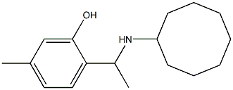 2-[1-(cyclooctylamino)ethyl]-5-methylphenol Struktur