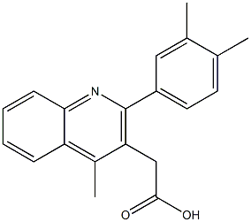 2-[2-(3,4-dimethylphenyl)-4-methylquinolin-3-yl]acetic acid 化学構造式