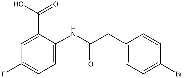 2-[2-(4-bromophenyl)acetamido]-5-fluorobenzoic acid,,结构式