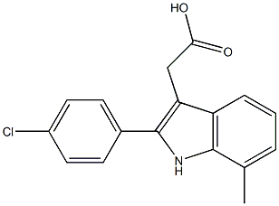 2-[2-(4-chlorophenyl)-7-methyl-1H-indol-3-yl]acetic acid,,结构式