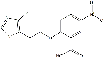 2-[2-(4-methyl-1,3-thiazol-5-yl)ethoxy]-5-nitrobenzoic acid Struktur