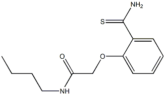 2-[2-(aminocarbonothioyl)phenoxy]-N-butylacetamide Struktur