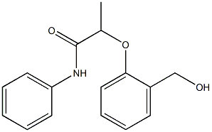 2-[2-(hydroxymethyl)phenoxy]-N-phenylpropanamide Struktur