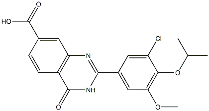 2-[3-chloro-5-methoxy-4-(propan-2-yloxy)phenyl]-4-oxo-3,4-dihydroquinazoline-7-carboxylic acid,,结构式