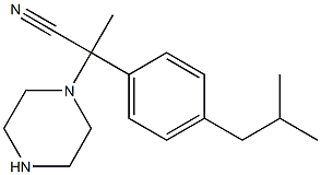 2-[4-(2-methylpropyl)phenyl]-2-(piperazin-1-yl)propanenitrile,,结构式