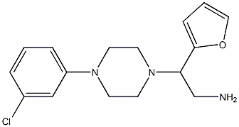 2-[4-(3-chlorophenyl)piperazin-1-yl]-2-(furan-2-yl)ethan-1-amine 化学構造式