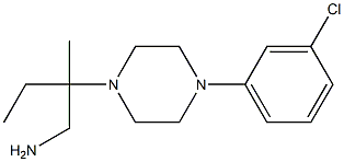 2-[4-(3-chlorophenyl)piperazin-1-yl]-2-methylbutan-1-amine 化学構造式