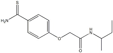 2-[4-(aminocarbonothioyl)phenoxy]-N-(sec-butyl)acetamide 化学構造式