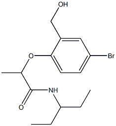 2-[4-bromo-2-(hydroxymethyl)phenoxy]-N-(pentan-3-yl)propanamide Struktur