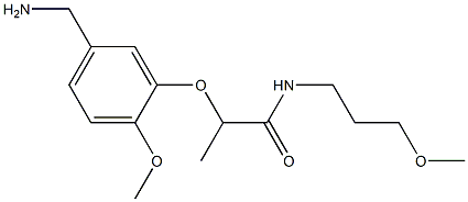 2-[5-(aminomethyl)-2-methoxyphenoxy]-N-(3-methoxypropyl)propanamide Struktur