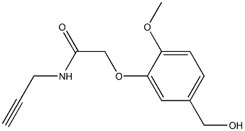 2-[5-(hydroxymethyl)-2-methoxyphenoxy]-N-(prop-2-yn-1-yl)acetamide Struktur