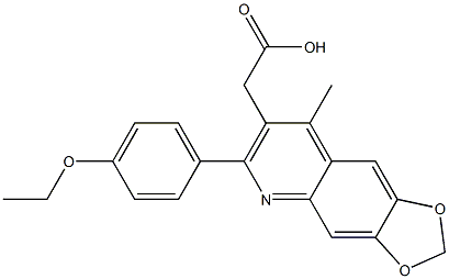 2-[6-(4-ethoxyphenyl)-8-methyl-2H-[1,3]dioxolo[4,5-g]quinolin-7-yl]acetic acid|