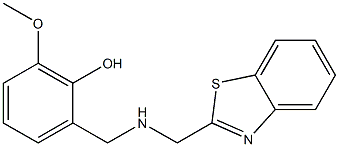 2-{[(1,3-benzothiazol-2-ylmethyl)amino]methyl}-6-methoxyphenol,,结构式
