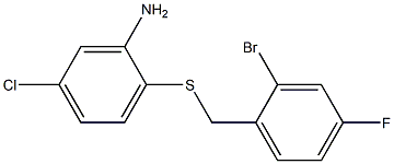 2-{[(2-bromo-4-fluorophenyl)methyl]sulfanyl}-5-chloroaniline