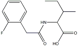 2-{[(2-fluorophenyl)acetyl]amino}-3-methylpentanoic acid 化学構造式