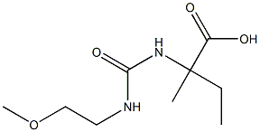2-{[(2-methoxyethyl)carbamoyl]amino}-2-methylbutanoic acid Struktur