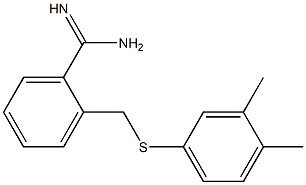 2-{[(3,4-dimethylphenyl)sulfanyl]methyl}benzene-1-carboximidamide 化学構造式
