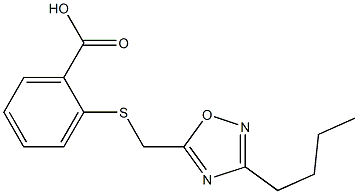 2-{[(3-butyl-1,2,4-oxadiazol-5-yl)methyl]thio}benzoic acid Structure