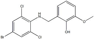 2-{[(4-bromo-2,6-dichlorophenyl)amino]methyl}-6-methoxyphenol Struktur