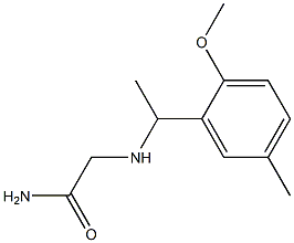 2-{[1-(2-methoxy-5-methylphenyl)ethyl]amino}acetamide Struktur