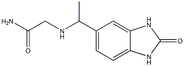 2-{[1-(2-oxo-2,3-dihydro-1H-1,3-benzodiazol-5-yl)ethyl]amino}acetamide Struktur
