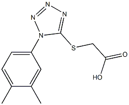 2-{[1-(3,4-dimethylphenyl)-1H-1,2,3,4-tetrazol-5-yl]sulfanyl}acetic acid 结构式