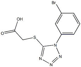 2-{[1-(3-bromophenyl)-1H-1,2,3,4-tetrazol-5-yl]sulfanyl}acetic acid 化学構造式