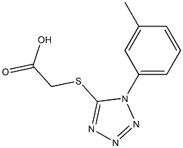 2-{[1-(3-methylphenyl)-1H-1,2,3,4-tetrazol-5-yl]sulfanyl}acetic acid,,结构式