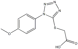 2-{[1-(4-methoxyphenyl)-1H-1,2,3,4-tetrazol-5-yl]sulfanyl}acetic acid Struktur