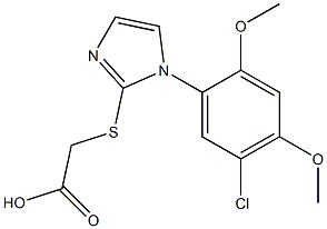 2-{[1-(5-chloro-2,4-dimethoxyphenyl)-1H-imidazol-2-yl]sulfanyl}acetic acid 结构式