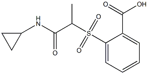 2-{[1-(cyclopropylcarbamoyl)ethane]sulfonyl}benzoic acid Struktur