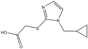 2-{[1-(cyclopropylmethyl)-1H-imidazol-2-yl]sulfanyl}acetic acid Struktur