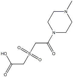 2-{[2-(4-methylpiperazin-1-yl)-2-oxoethane]sulfonyl}acetic acid,,结构式