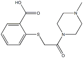 2-{[2-(4-methylpiperazin-1-yl)-2-oxoethyl]sulfanyl}benzoic acid,,结构式