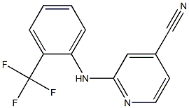 2-{[2-(trifluoromethyl)phenyl]amino}pyridine-4-carbonitrile,,结构式