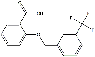 2-{[3-(trifluoromethyl)phenyl]methoxy}benzoic acid Struktur