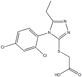 2-{[4-(2,4-dichlorophenyl)-5-ethyl-4H-1,2,4-triazol-3-yl]sulfanyl}acetic acid,,结构式