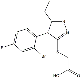 2-{[4-(2-bromo-4-fluorophenyl)-5-ethyl-4H-1,2,4-triazol-3-yl]sulfanyl}acetic acid Struktur