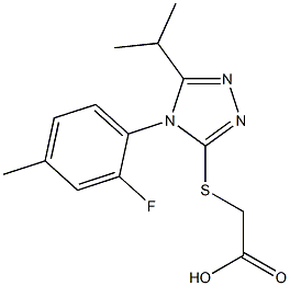 2-{[4-(2-fluoro-4-methylphenyl)-5-(propan-2-yl)-4H-1,2,4-triazol-3-yl]sulfanyl}acetic acid 结构式