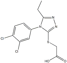 2-{[4-(3,4-dichlorophenyl)-5-ethyl-4H-1,2,4-triazol-3-yl]sulfanyl}acetic acid,,结构式