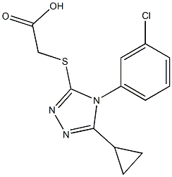 2-{[4-(3-chlorophenyl)-5-cyclopropyl-4H-1,2,4-triazol-3-yl]sulfanyl}acetic acid,,结构式