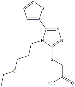 2-{[4-(3-ethoxypropyl)-5-(thiophen-2-yl)-4H-1,2,4-triazol-3-yl]sulfanyl}acetic acid 化学構造式