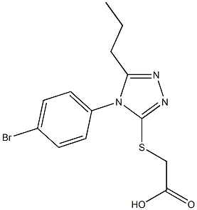 2-{[4-(4-bromophenyl)-5-propyl-4H-1,2,4-triazol-3-yl]sulfanyl}acetic acid 结构式