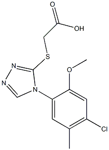 2-{[4-(4-chloro-2-methoxy-5-methylphenyl)-4H-1,2,4-triazol-3-yl]sulfanyl}acetic acid,,结构式