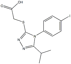 2-{[4-(4-iodophenyl)-5-(propan-2-yl)-4H-1,2,4-triazol-3-yl]sulfanyl}acetic acid,,结构式