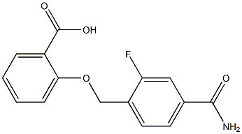 2-{[4-(aminocarbonyl)-2-fluorobenzyl]oxy}benzoic acid 化学構造式