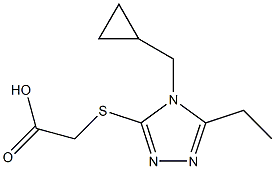 2-{[4-(cyclopropylmethyl)-5-ethyl-4H-1,2,4-triazol-3-yl]sulfanyl}acetic acid Struktur