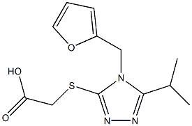 2-{[4-(furan-2-ylmethyl)-5-(propan-2-yl)-4H-1,2,4-triazol-3-yl]sulfanyl}acetic acid,,结构式
