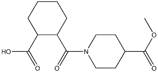 2-{[4-(methoxycarbonyl)piperidin-1-yl]carbonyl}cyclohexanecarboxylic acid Struktur