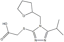 2-{[4-(oxolan-2-ylmethyl)-5-(propan-2-yl)-4H-1,2,4-triazol-3-yl]sulfanyl}acetic acid Struktur